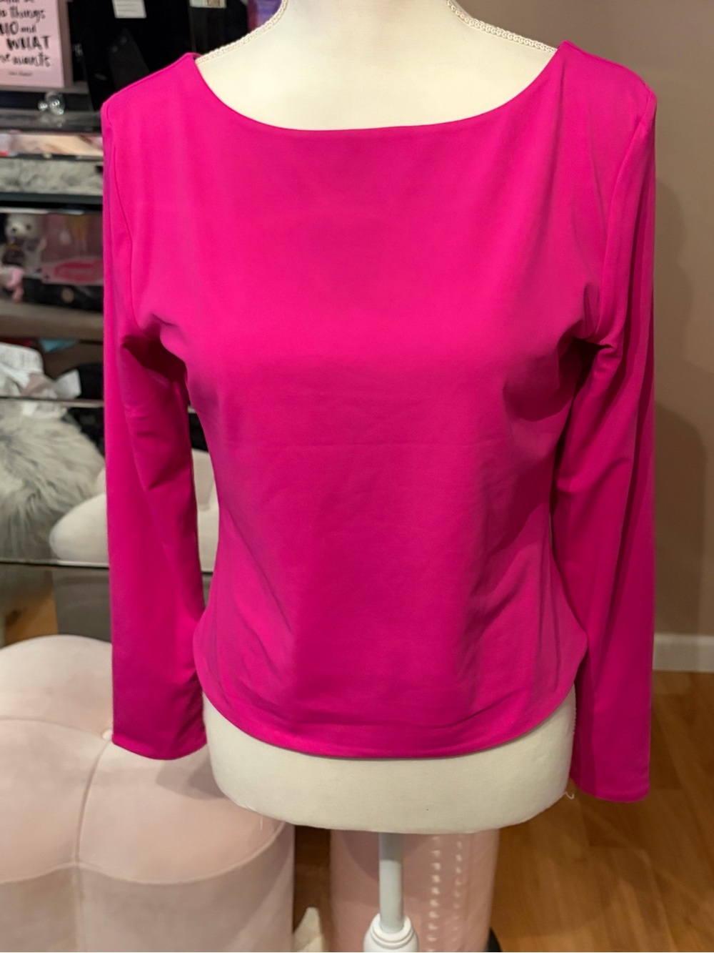 Express Pink and Purple Body Contour High Compression Reversible Scoop Neck Sz L - Picture 5 of 13